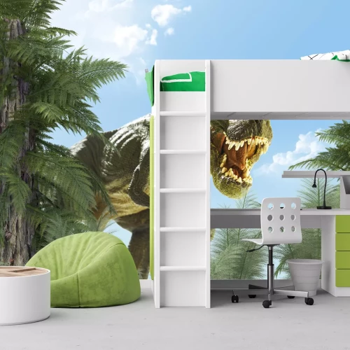 Fototapete Dinosaurier und tropische Pflanzen Kinder-Muster