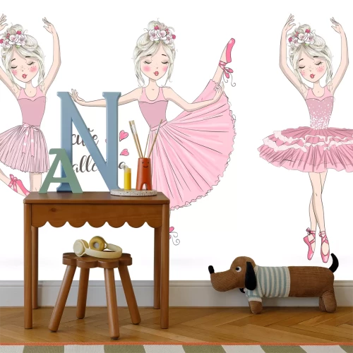 Fototapete Tanzende Ballerinas Kinder-Muster