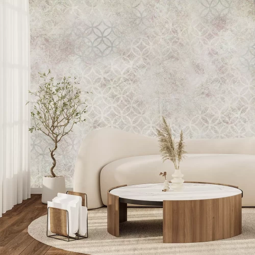Fototapete Ornamentmuster auf einer zarten Wandimitation