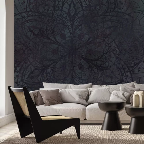 Fototapete Weiße Mandalalinien auf hellem Hintergrund