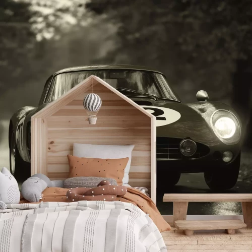 Fototapete Vintage-Autorennen auf der Straße