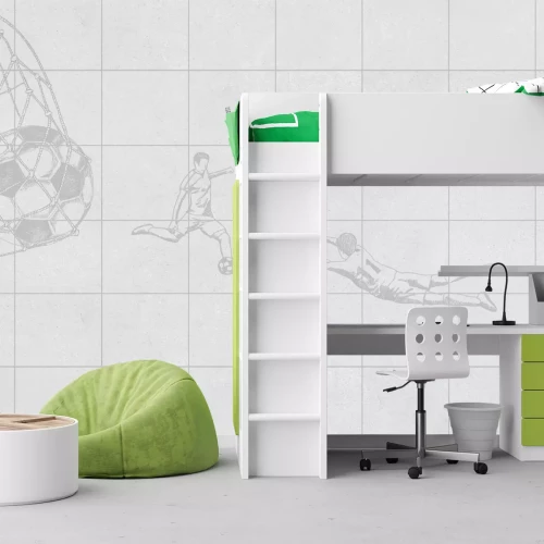 Fototapete Fußball im Netz und Spieler auf texturiertem Hintergrund