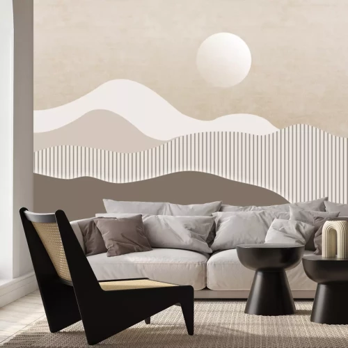 Fototapete Landschaft mit Bergen im minimalistischen Stil