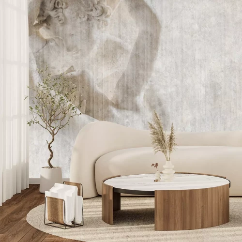 Fototapete Romantische abstrakte Skulptur Kuss mit Betoneffekt