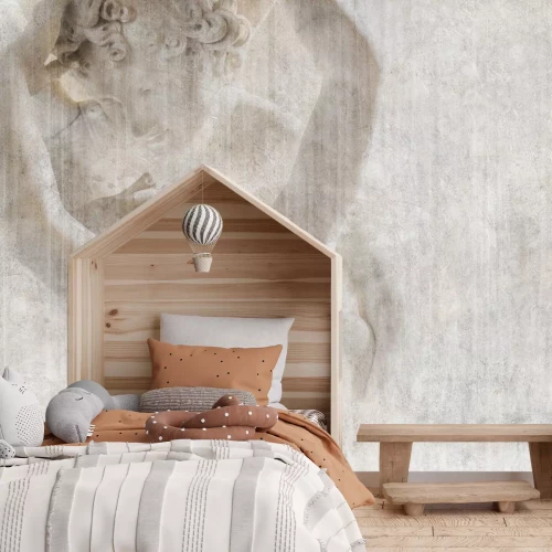 Fototapete Romantische abstrakte Skulptur Kuss mit Betoneffekt