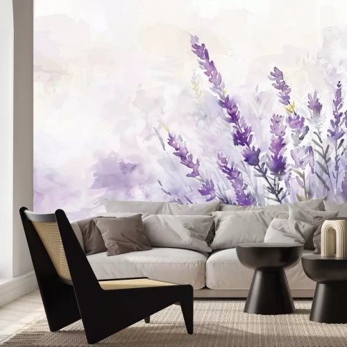 Fototapete Mit Aquarell gemalter Lavendel