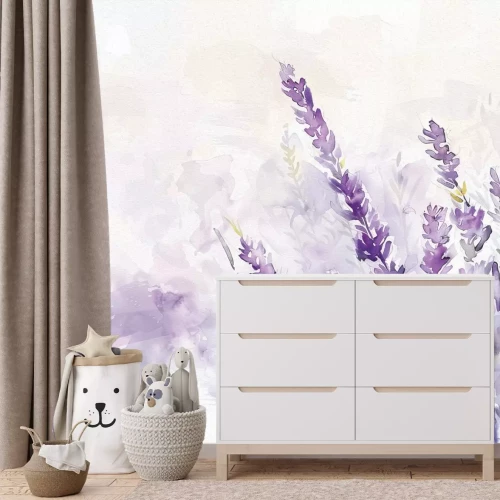 Fototapete Mit Aquarell gemalter Lavendel