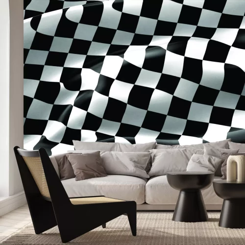 Fototapete Schwarz-weiße Zielflagge