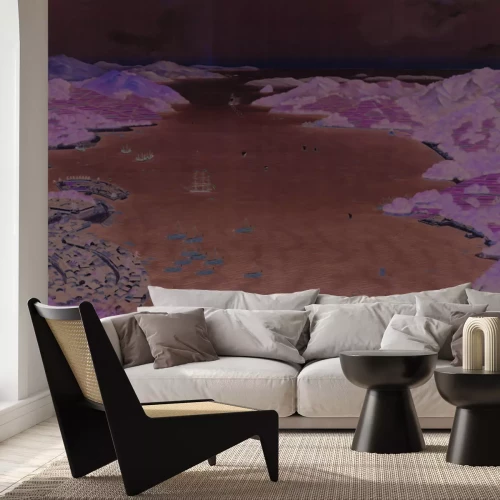 Fototapete Küstenperle mit Blick auf die Berge und das blaue Meer