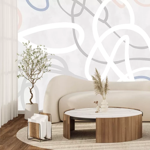 Fototapete Abstraktes Muster mit Linien auf grauem Hintergrund