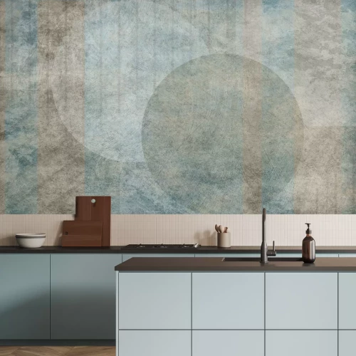 Fototapete Geometrische Formen auf einer strukturierten Oberfläche im Minimalismus