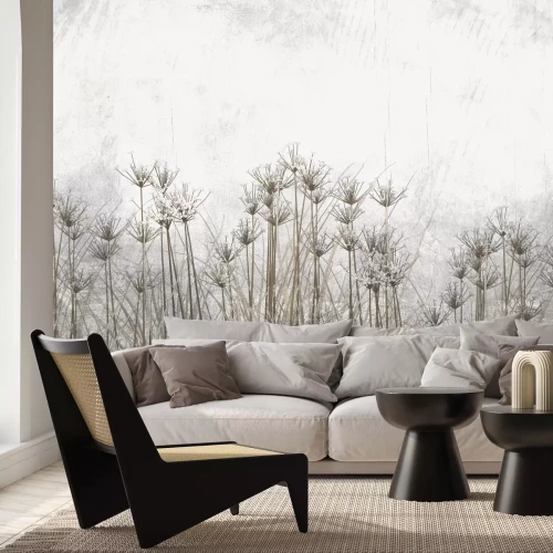 Fototapete Wildblumen und Pflanzen im Industriellen Loft-Stil