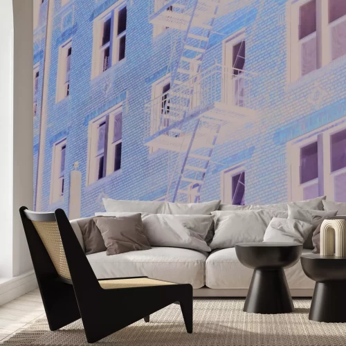 Fototapete Alte Mietshaus mit Außentreppen