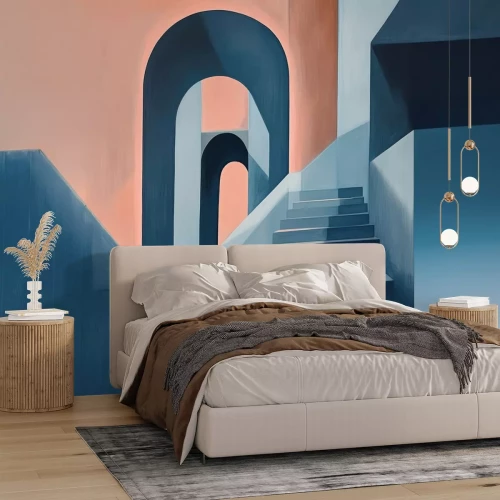 Fototapete Treppen in einer architektonischen geometrischen Komposition