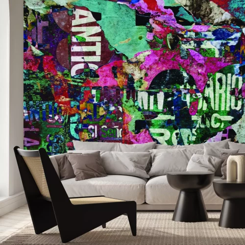 Fototapete Künstlerisches Muster an einer Straßenmauer