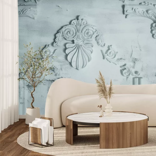 Fototapete Stuck auf rissigem grauem Beton