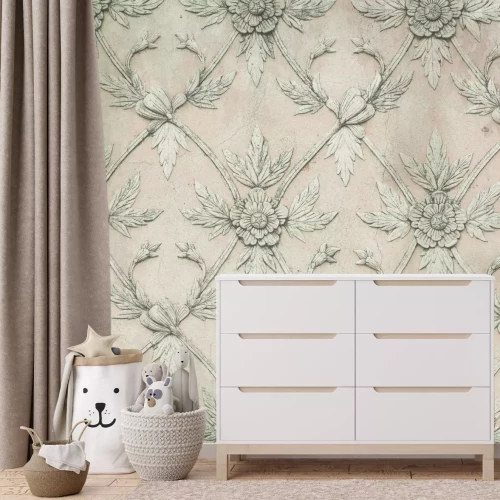 Fototapete Blumenstuck auf Betonhintergrund