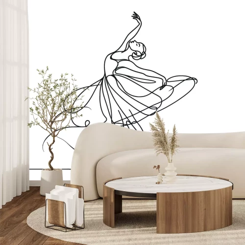 Fototapete Linien-Skizze einer tanzenden Ballerina