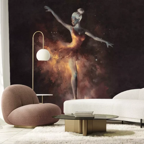 Fototapete Aquarell einer Balletttänzerin vor einem Betonhintergrund