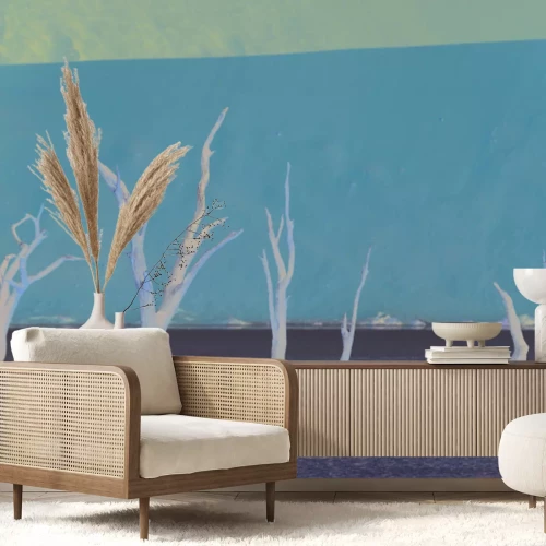 Fototapete Trockene Bäume in einer sandigen Wüste