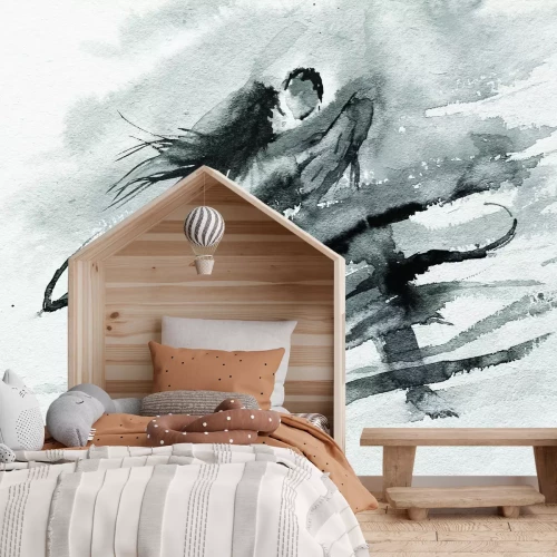 Fototapete Tanzendes Paar in verschwommenem Gemälde