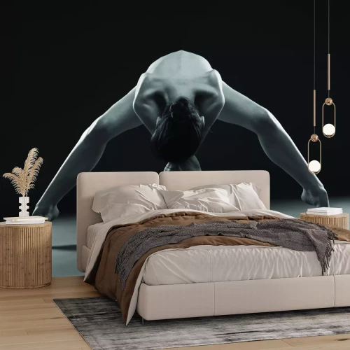 Fototapete Schwarz-weißes Foto einer tanzenden Frau