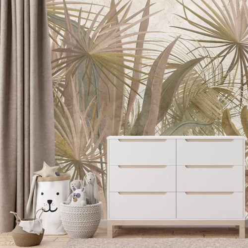 Fototapete Dschungel voller tropischer Blätter