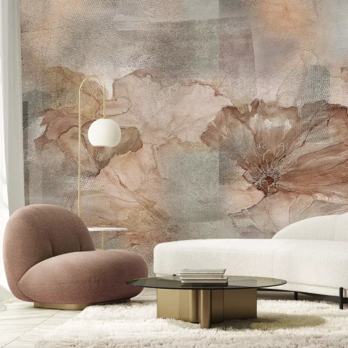 Fototapete Zarte Blumen auf strukturiertem Hintergrund