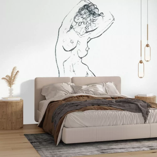 Fototapete Minimalistischer Umriss einer weiblichen Silhouette