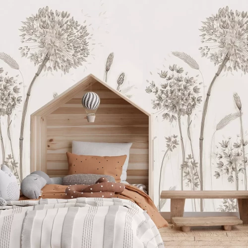 Fototapete Wiese mit Wildblumen