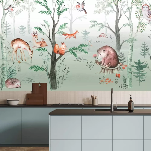 Fototapete Märchenwald mit Waldtieren