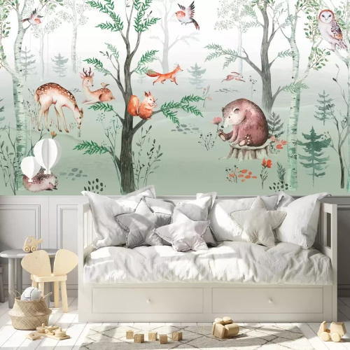 Fototapete Märchenwald mit Waldtieren