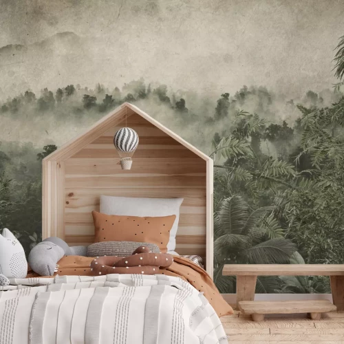 Fototapete Tropischer Dschungel im Nebel