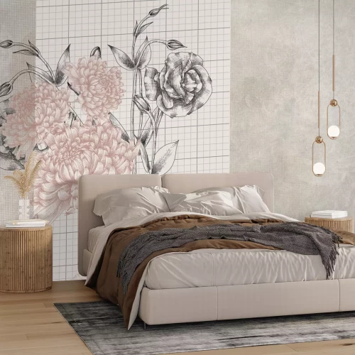 Fototapete Weißer Marmor mit goldenen Verzierungen