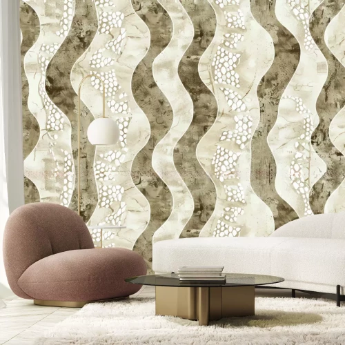 Fototapete Gewellte Mosaik auf hellem Hintergrund