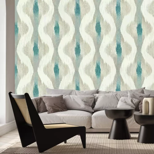 Fototapete Gewellte weiße Streifen auf hellem Hintergrund