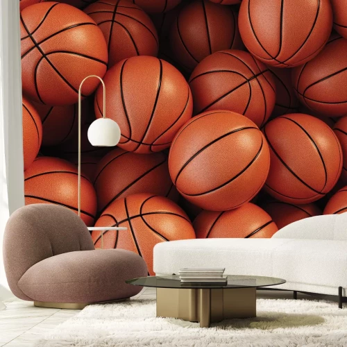 Fototapete Orangefarbene Basketbälle