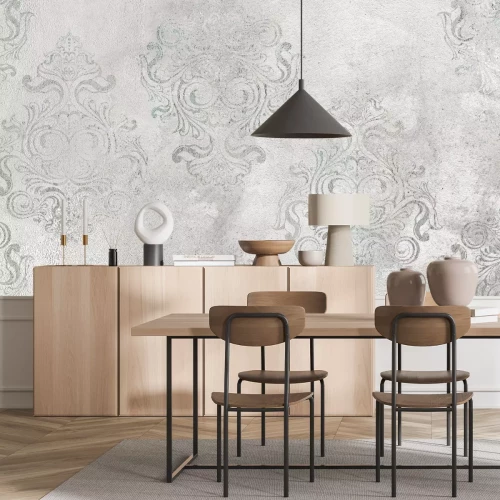 Fototapete Grauer Ornament auf Beton