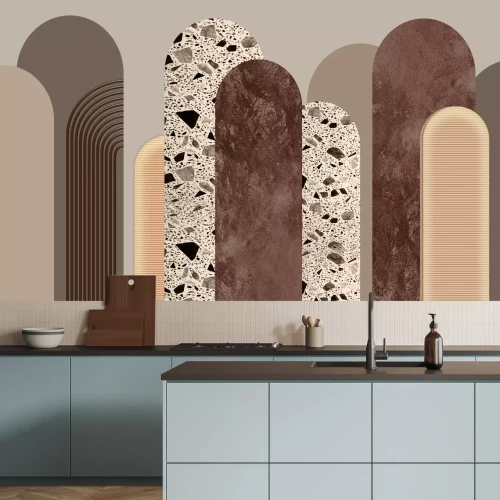 Fototapete Verschiedene Strukturen auf braunen Bögen