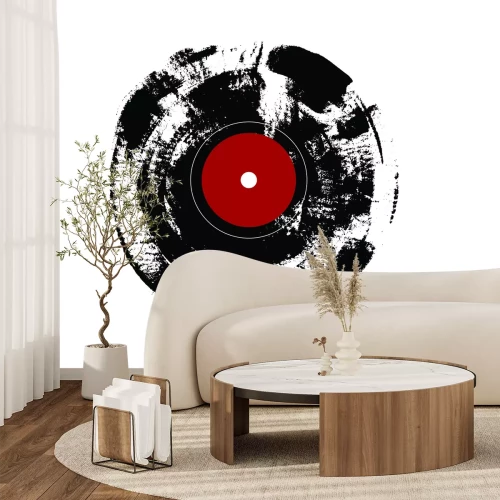 Fototapete Schwarz-weißes Vinylalbum