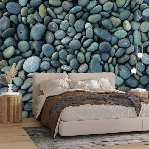 Fototapete Graue runde und glatte Steine