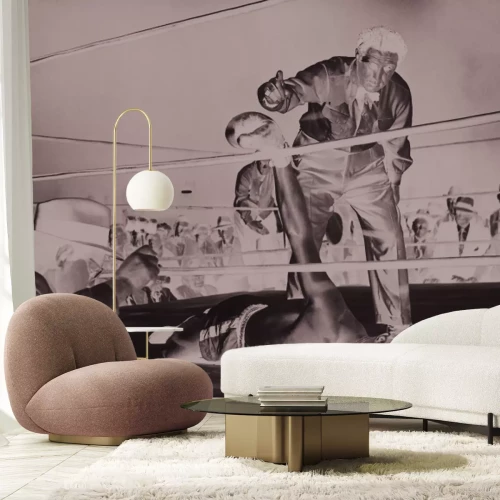 Fototapete Schiedsrichter zählt einen männlichen Boxer