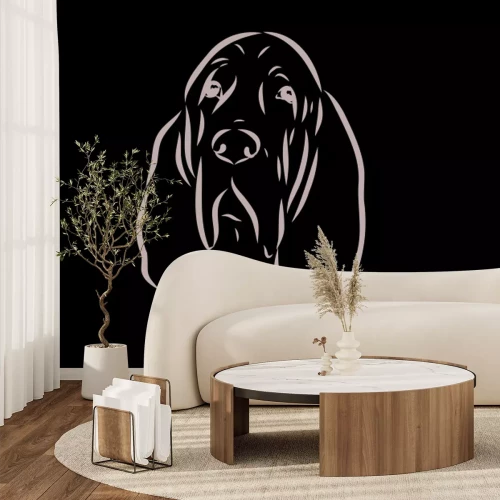 Fototapete Schwarz-weiß-Zeichnung eines Hundes
