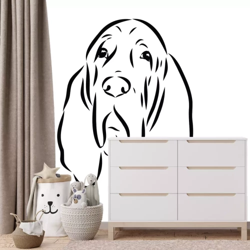 Fototapete Schwarz-weiß-Zeichnung eines Hundes