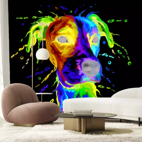 Fototapete Buntes Aquarell-Hunde-Porträt