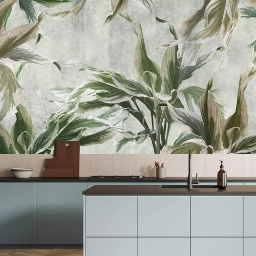 Fototapete Exotische grüne Blätter