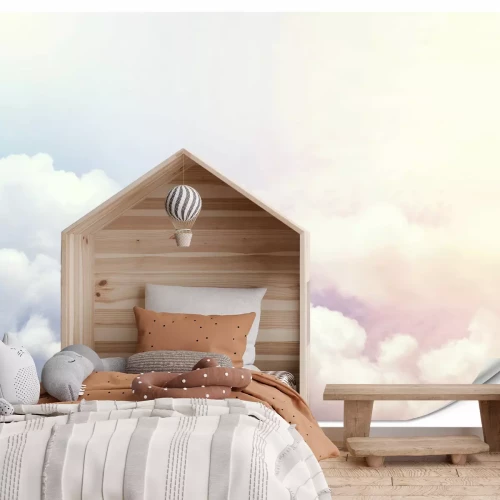 Fototapete Blauer und rosa Himmel