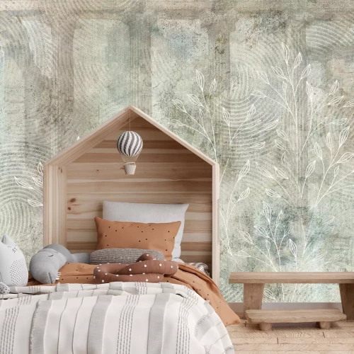 Fototapete Textur mit botanischem Muster