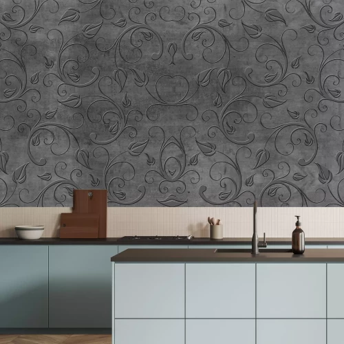 Fototapete Pflanzentextur in Grautönen