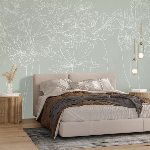 Fototapete Skizze einer Wildblumenwiese